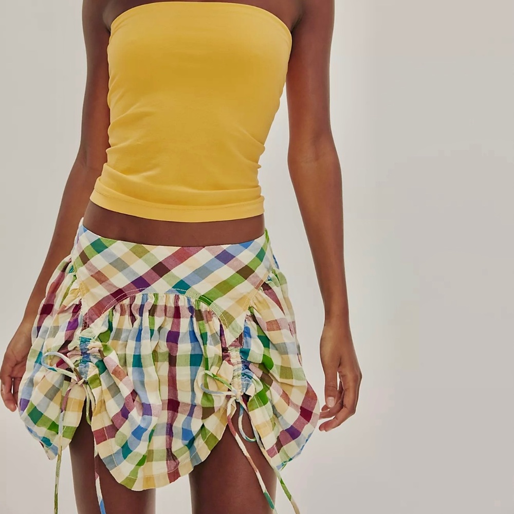FREE PEOPLE $128 East Side Mini Skirt Adorable Bustle Ties! SOLD OUT!